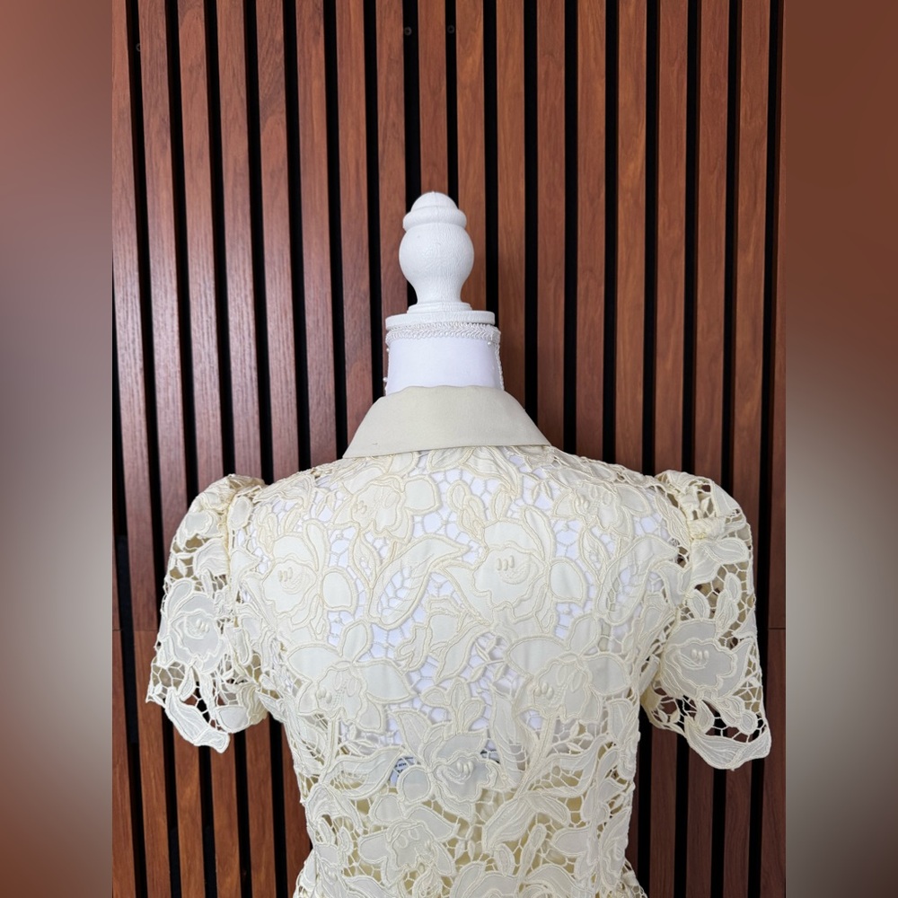 Self-Portrait Yellow Lace Midi Dress - Picture 6 of 9
